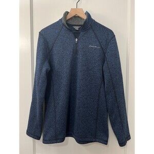 Eddie Bauer Men's Radiator Fleece 1/4 Zip Navy Heather Pullover Sweater Size S